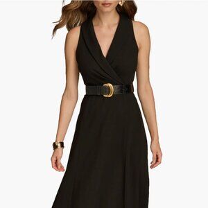 Donna Karan New York Belted Sleeveless Midi Dress